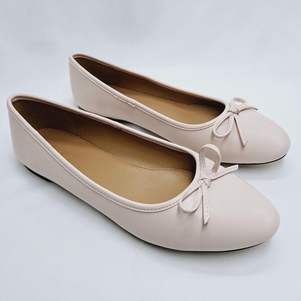 J. Crew Factory Blush Pink Bow Ballet Flats
